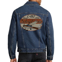 Cessna 182 Skylane Since 1956 Retro Vintage Airpla Men Denim Jacket | Artistshot