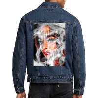 Black&white Retro Style Print Men Denim Jacket | Artistshot