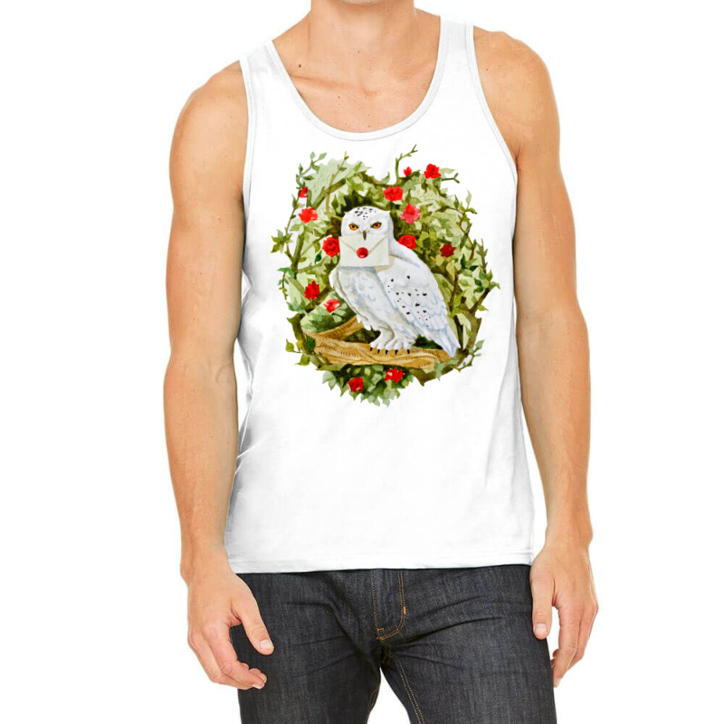 Sticker With Watercolor Illustration. White Owl Wi Tank Top by gwozdztobackn | Artistshot