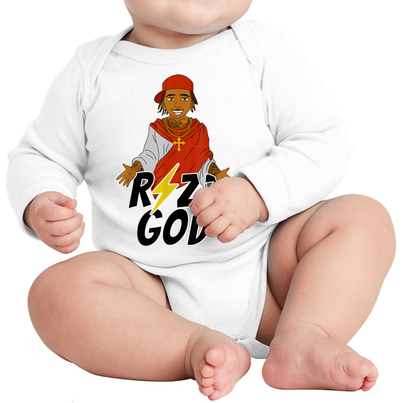 Rizz God Gang Emote Street Rap Drip Popular Stream Long Sleeve Baby Bodysuit | Artistshot