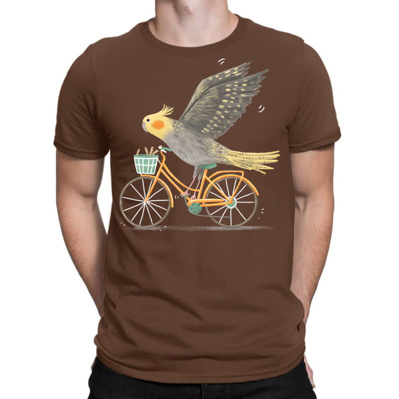 Cockatiel On A Bicycle T-Shirt by orsaknerpiob | Artistshot