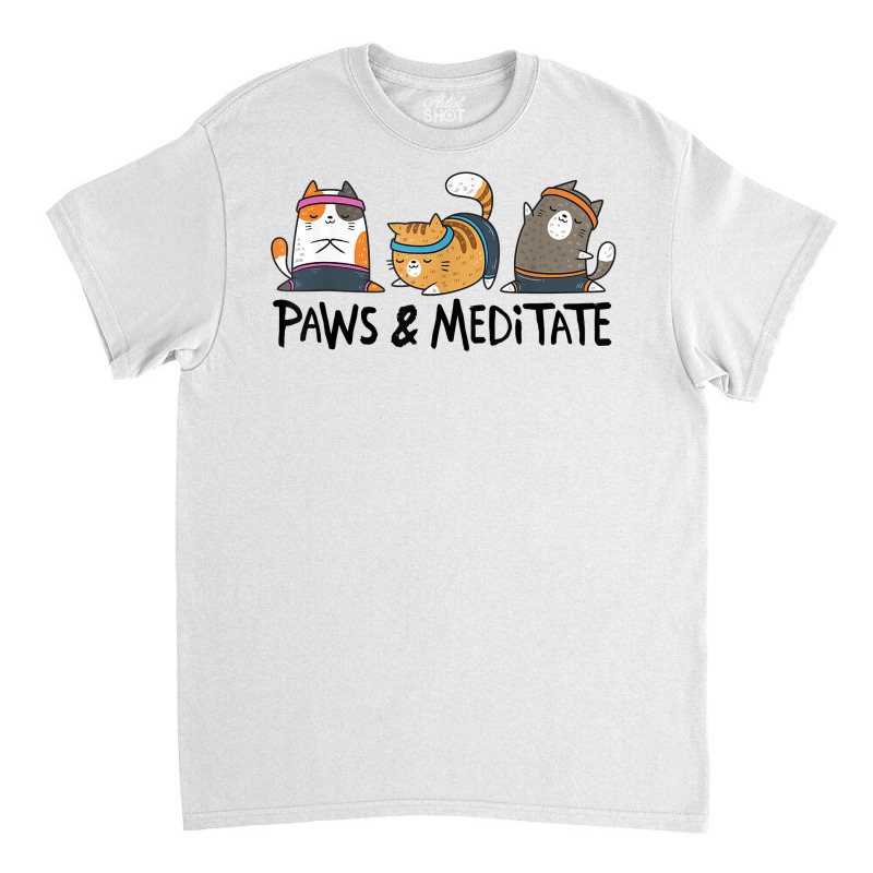 Yoga Cat Paws And Meditate Yoga Position Workout G Classic T-shirt by karynadreck | Artistshot