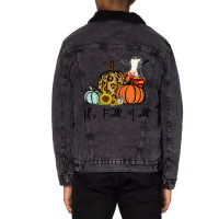 Its Fall Yall Cow Leopard Pumpkin Sunflower Retro2 Unisex Sherpa-lined Denim Jacket | Artistshot