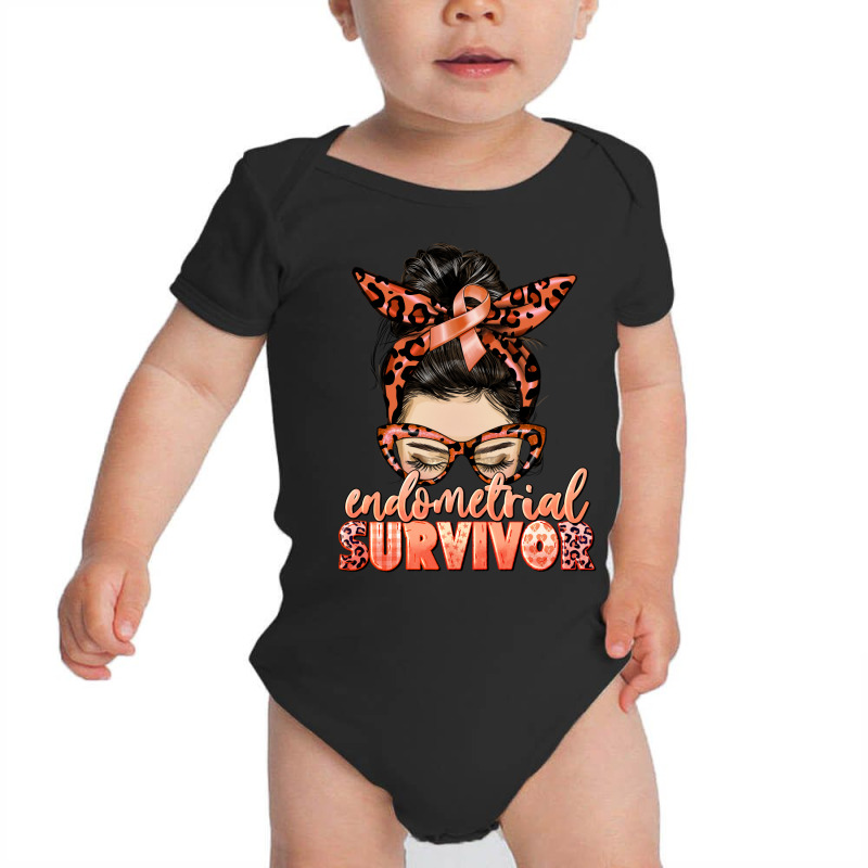 Endometrial Cancer Survivor  Messy Bun Baby Bodysuit by HRA Design Shop | Artistshot