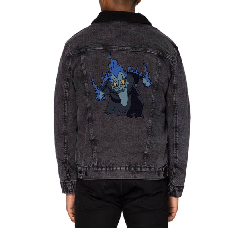 Angry Hades Unisex Sherpa-Lined Denim Jacket by whejo | Artistshot