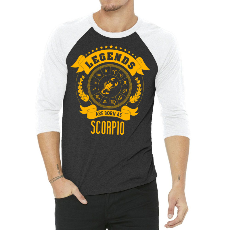 Legends Are Born As Scorpio 3/4 Sleeve Shirt | Artistshot