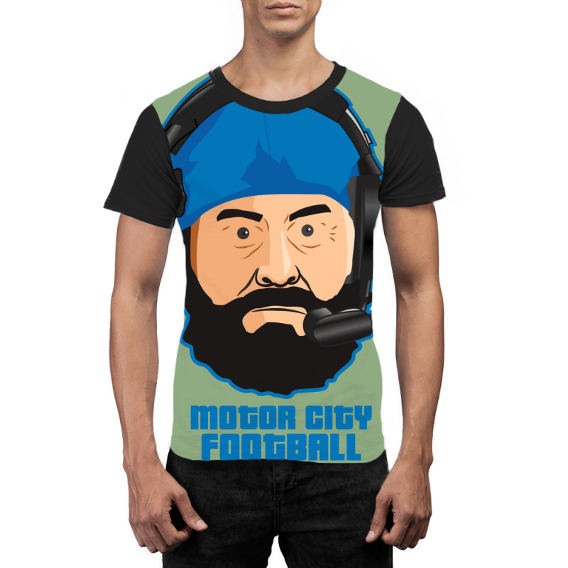 Motor City Football Cartoon Vector Graphic T-shirt | Artistshot