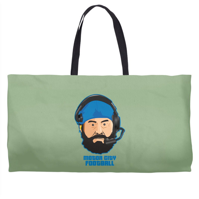 Motor City Football Cartoon Vector Weekender Totes | Artistshot