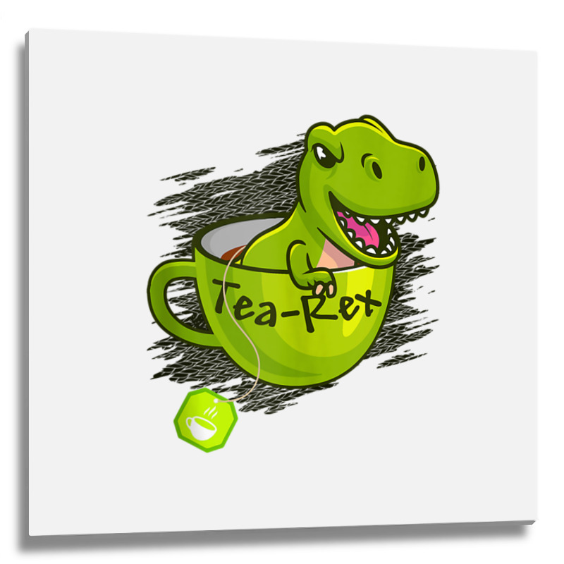 Cute Dino T Rex Dinosaur King Reptile Party Cup Metal Print Square | Artistshot