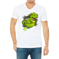 Cute Dino T Rex Dinosaur King Reptile Party Cup V-neck Tee | Artistshot