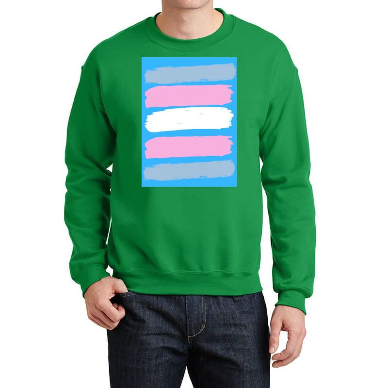 Trans Flag Brush Strokes Crewneck Sweatshirt by bielommatessm | Artistshot