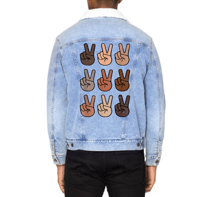 Melanin Peace Diversity Beauty Has No Skin Tone Bl Unisex Sherpa-lined Denim Jacket | Artistshot