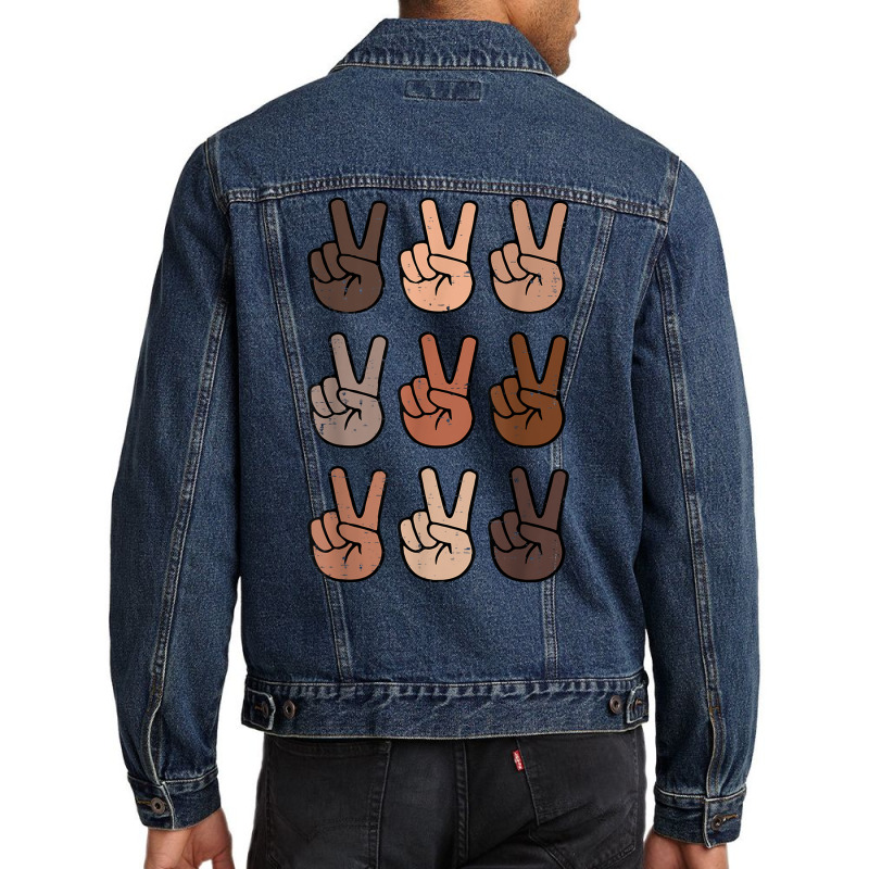 Melanin Peace Diversity Beauty Has No Skin Tone Bl Men Denim Jacket | Artistshot