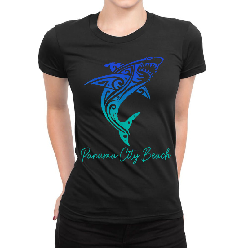 Panama City Beach Fl Shark Scuba Diving Surfer Flo Ladies Fitted T-Shirt by chomibe | Artistshot