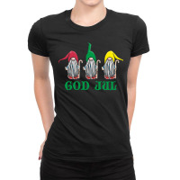 God Jul Scandinavian Christmas There Swedish Magical Gnomes In Funny H Ladies Fitted T-shirt | Artistshot