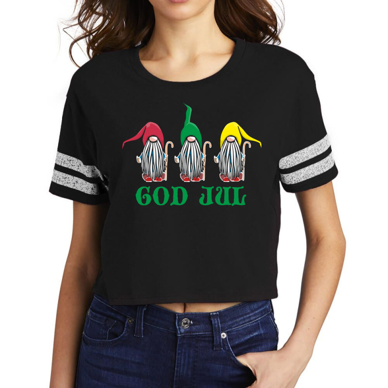 God Jul Scandinavian Christmas There Swedish Magical Gnomes In Funny H Scorecard Crop Tee by AsopArt | Artistshot