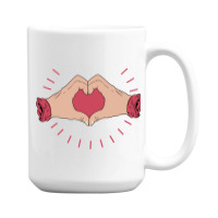 Trending Hand Heart 15 Oz Coffee Mug | Artistshot