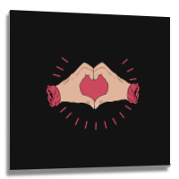 Trending Hand Heart Metal Print Square | Artistshot