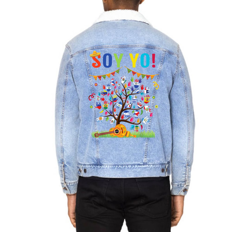 Soy Yo National Hispanic Heritage Month Latin Flag Unisex Sherpa-Lined Denim Jacket by kranendon | Artistshot