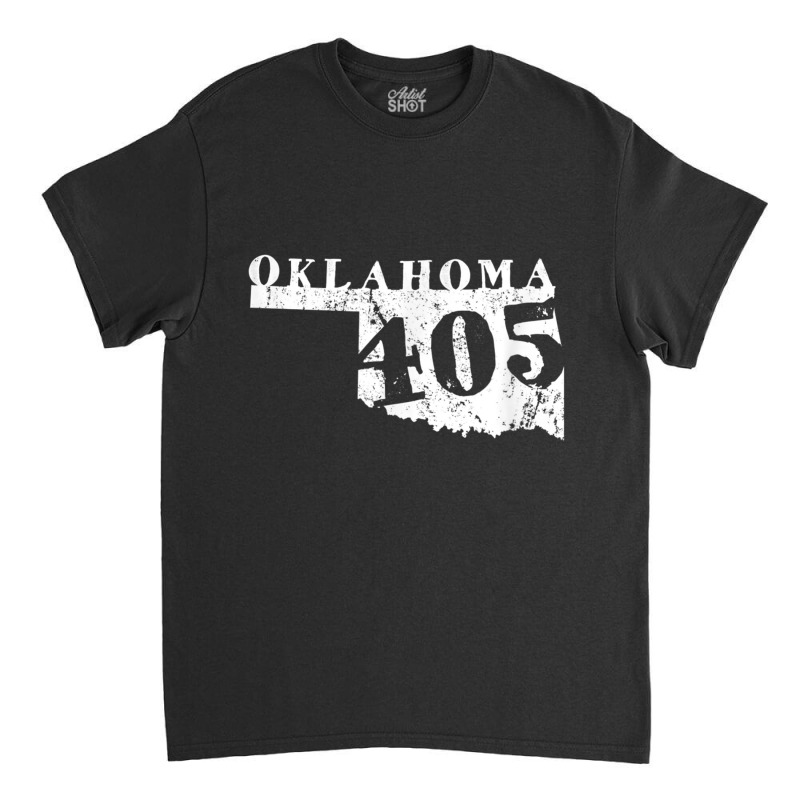 Oklahoma Map 405 Area Code Vintage T Shirt Classic T-shirt | Artistshot