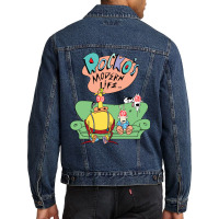 Rocko's Modern Life Hypnotized Character Long Slee Men Denim Jacket | Artistshot