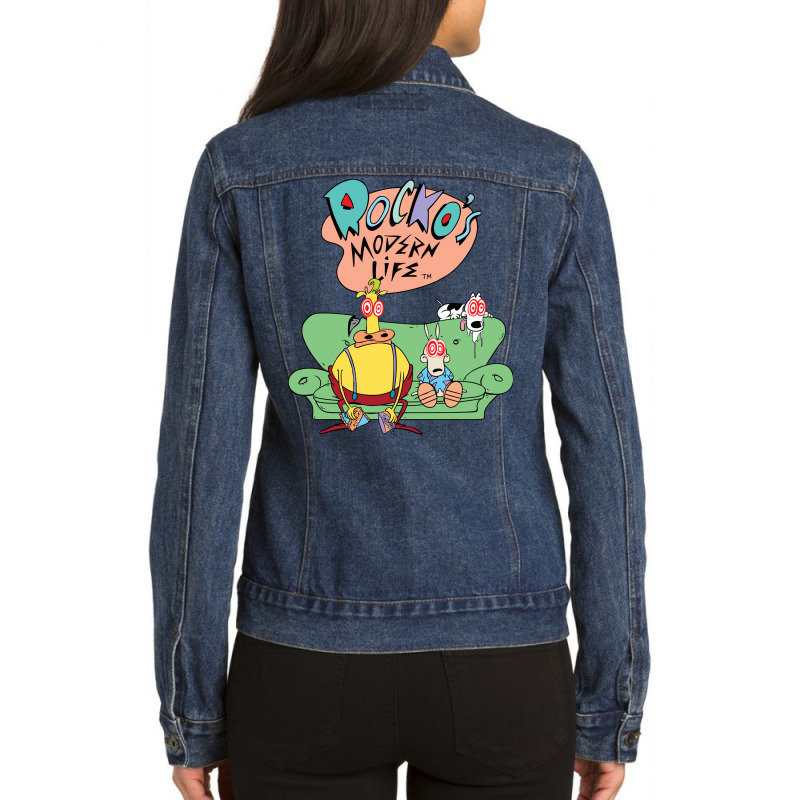 Rocko's Modern Life Hypnotized Character Long Slee Ladies Denim Jacket by imelde | Artistshot