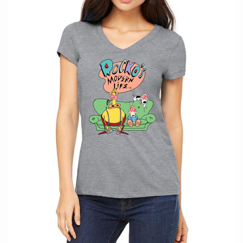 Rocko's Modern Life Hypnotized Character Long Slee Women's V-Neck T-Shirt by imelde | Artistshot