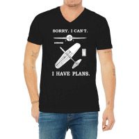 Sorry. I Can't. I Have Plans. Funny Airplane Model V-neck Tee | Artistshot