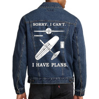 Sorry. I Can't. I Have Plans. Funny Airplane Model Men Denim Jacket | Artistshot