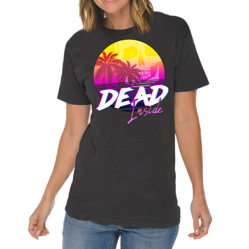 Dead Inside   Vaporwave Miami Aesthetic Spooky Moo Vintage T-shirt | Artistshot