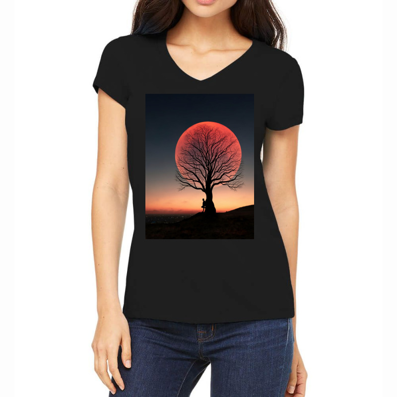 Moon Women's V-neck T-shirt | Artistshot