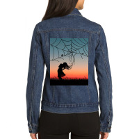 Spider Web Ladies Denim Jacket | Artistshot