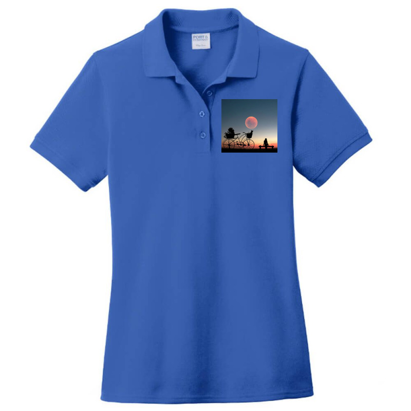 Girl On A Bicycle Ladies Polo Shirt | Artistshot