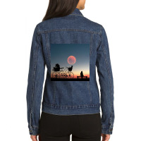 Girl On A Bicycle Ladies Denim Jacket | Artistshot