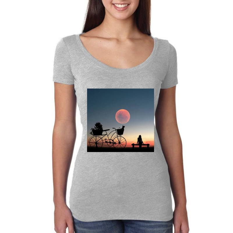 Girl On A Bicycle Women's Triblend Scoop T-shirt | Artistshot