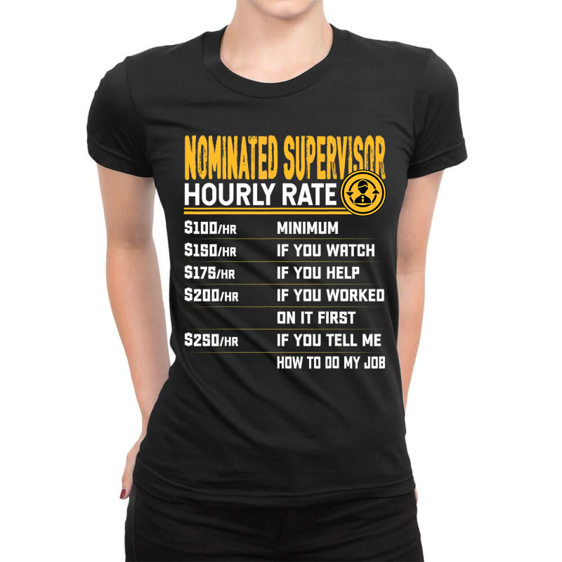 Funny Nominated Supervisor Hourly Rate T Shirt Ladies Fitted T-Shirt by wafaha | Artistshot