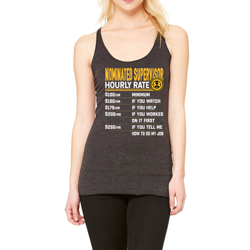 Funny Nominated Supervisor Hourly Rate T Shirt Racerback Tank by wafaha | Artistshot