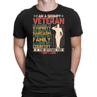 I Am A Grumpy Veteran American Flag Solder Vintage Patriotic Veterans T-shirt | Artistshot