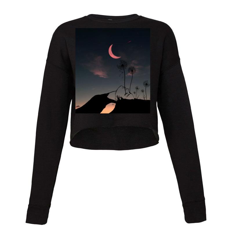 Night And Woman Cropped Sweater | Artistshot