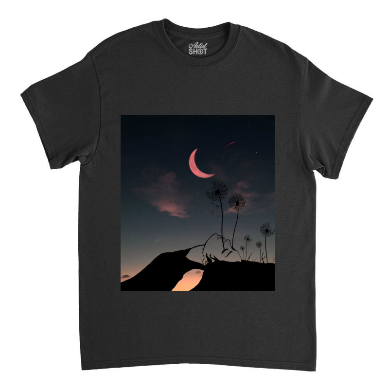 Night And Woman Classic T-shirt by evindart | Artistshot