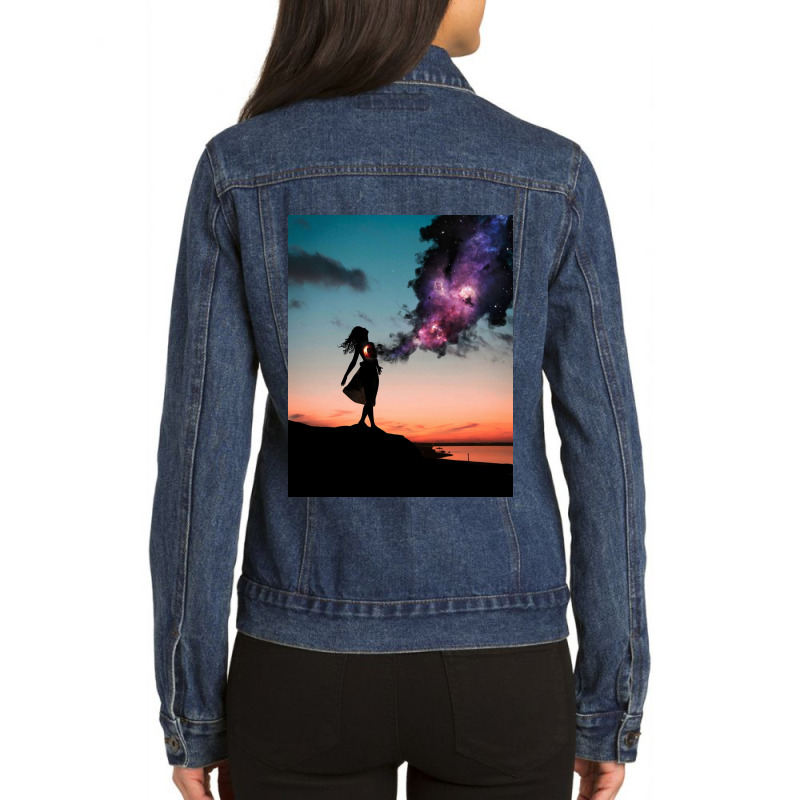 The Universe Within Us Ladies Denim Jacket | Artistshot