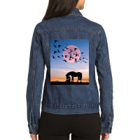 Horse And Woman Ladies Denim Jacket | Artistshot