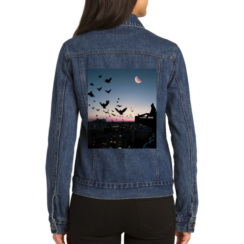 Balcony View Ladies Denim Jacket | Artistshot