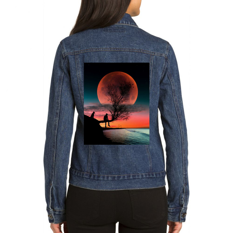 Moon Ladies Denim Jacket | Artistshot