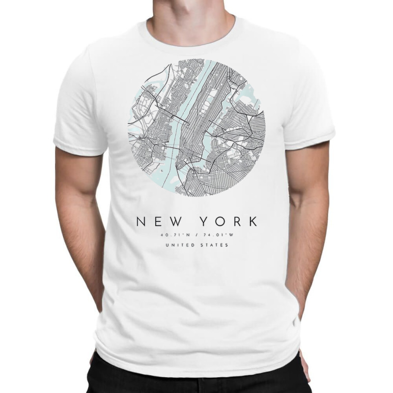 New York Coordinates Map Hometown Premium T Shirt T-shirt | Artistshot