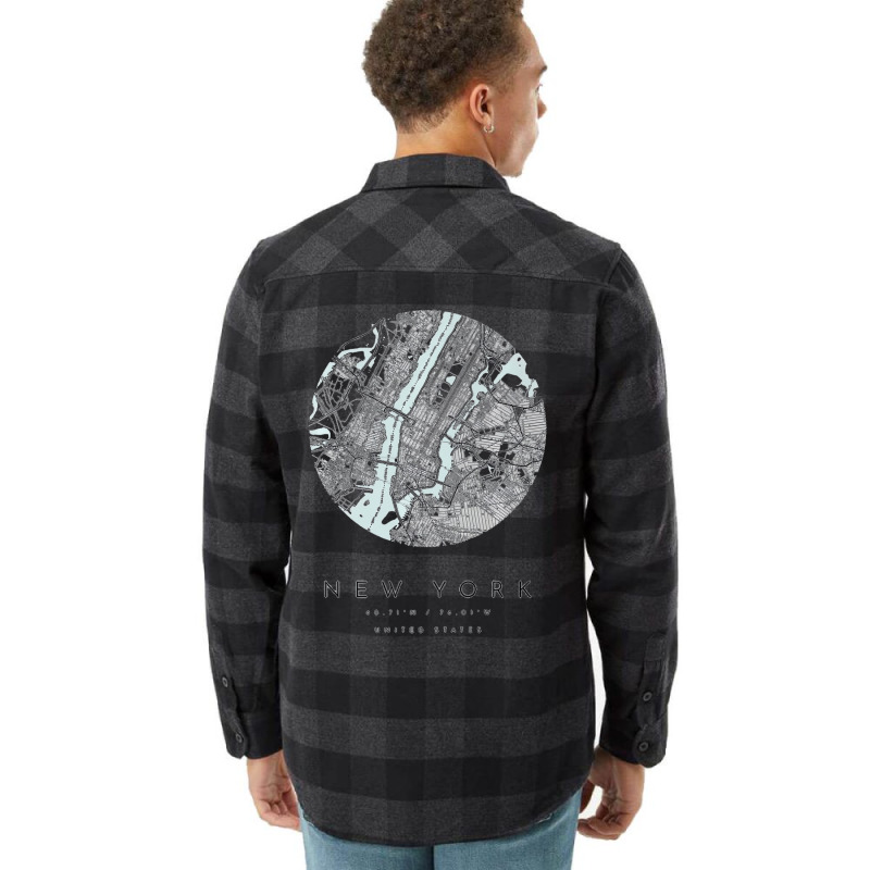 New York Coordinates Map Hometown Premium T Shirt Flannel Shirt | Artistshot