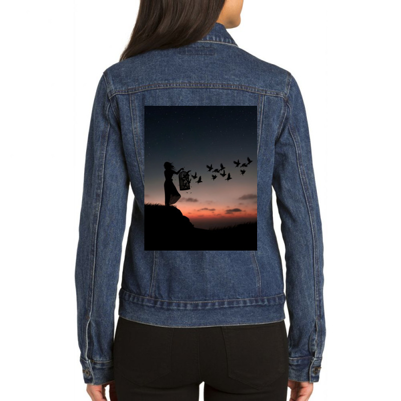 Free Birds Ladies Denim Jacket | Artistshot