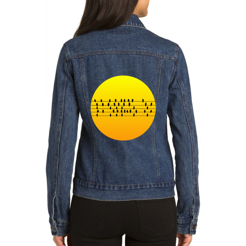 Sun And Birds Ladies Denim Jacket | Artistshot