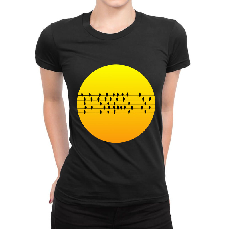 Sun And Birds Ladies Fitted T-shirt | Artistshot