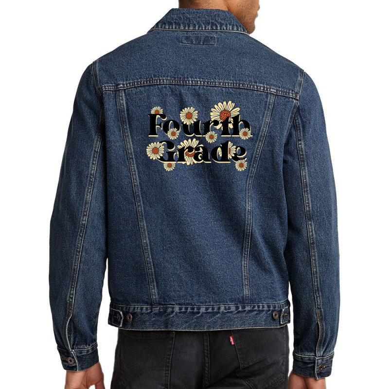 Fourth Grade Teacher Team Back To School Daisies F Men Denim Jacket | Artistshot